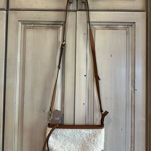 J. Jill Cream and Brown Crossbody Bag